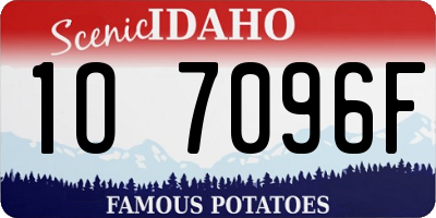 ID license plate 1O7096F
