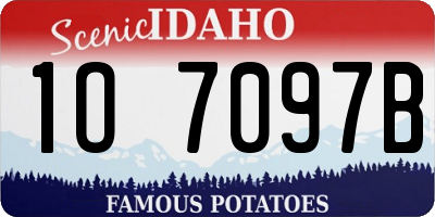 ID license plate 1O7097B