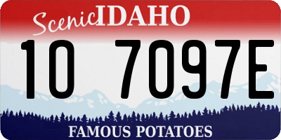 ID license plate 1O7097E