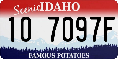 ID license plate 1O7097F