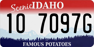 ID license plate 1O7097G