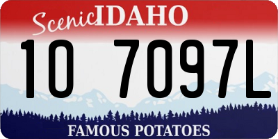 ID license plate 1O7097L