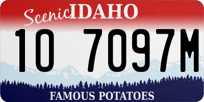 ID license plate 1O7097M