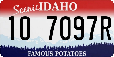 ID license plate 1O7097R