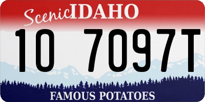 ID license plate 1O7097T