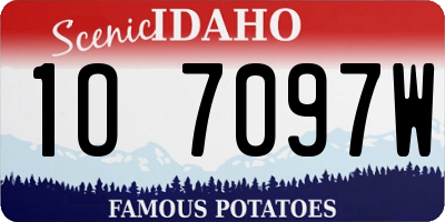 ID license plate 1O7097W