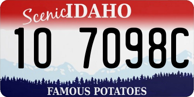 ID license plate 1O7098C