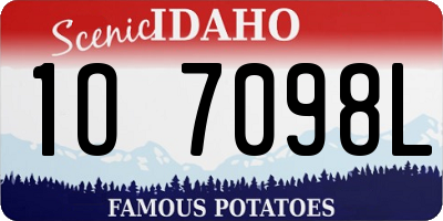 ID license plate 1O7098L