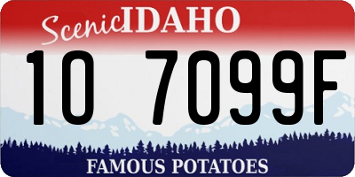 ID license plate 1O7099F
