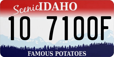 ID license plate 1O7100F