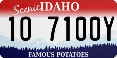 ID license plate 1O7100Y