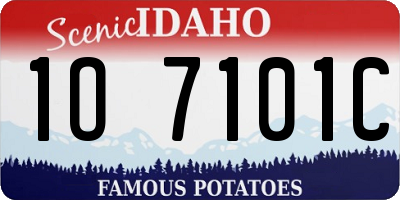 ID license plate 1O7101C