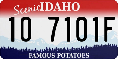 ID license plate 1O7101F