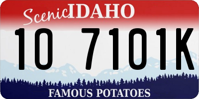 ID license plate 1O7101K