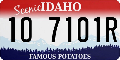 ID license plate 1O7101R