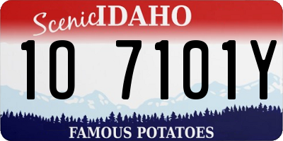 ID license plate 1O7101Y