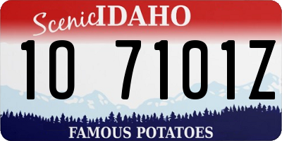 ID license plate 1O7101Z