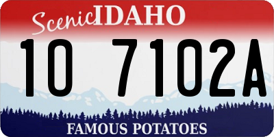 ID license plate 1O7102A