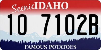 ID license plate 1O7102B