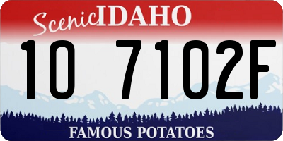ID license plate 1O7102F