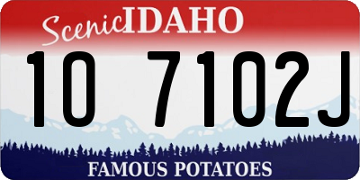 ID license plate 1O7102J