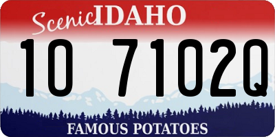 ID license plate 1O7102Q