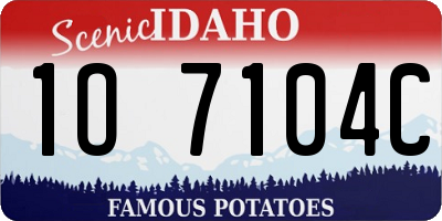 ID license plate 1O7104C