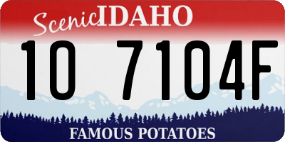 ID license plate 1O7104F