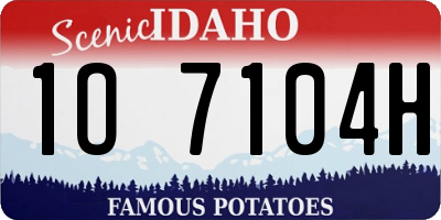 ID license plate 1O7104H