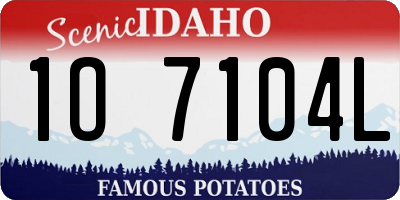 ID license plate 1O7104L