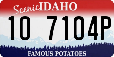 ID license plate 1O7104P