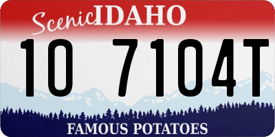 ID license plate 1O7104T