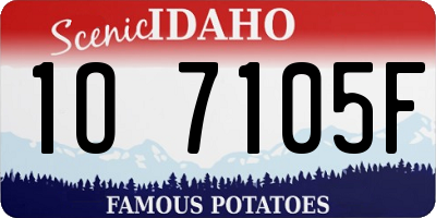 ID license plate 1O7105F