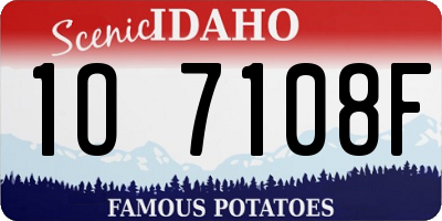 ID license plate 1O7108F