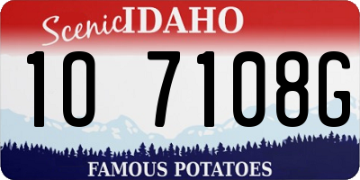 ID license plate 1O7108G