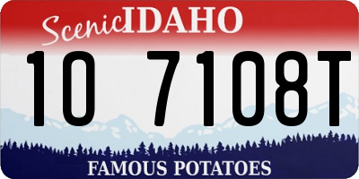 ID license plate 1O7108T