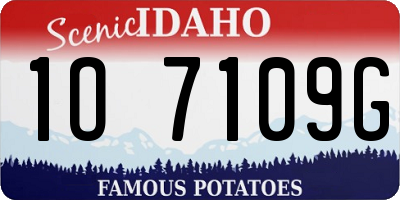 ID license plate 1O7109G