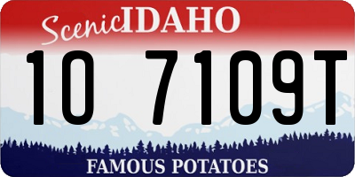 ID license plate 1O7109T