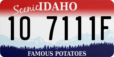 ID license plate 1O7111F