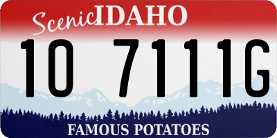 ID license plate 1O7111G