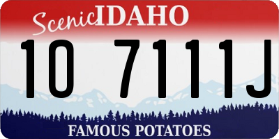 ID license plate 1O7111J