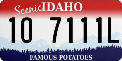 ID license plate 1O7111L