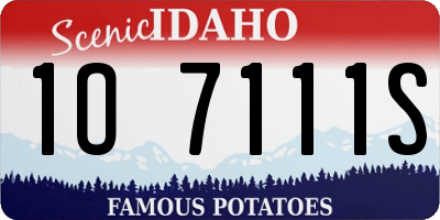 ID license plate 1O7111S
