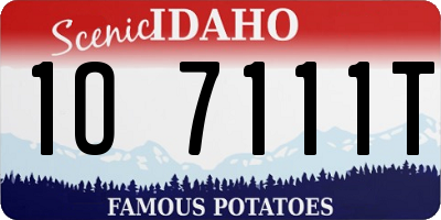 ID license plate 1O7111T