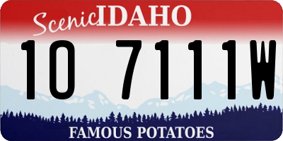 ID license plate 1O7111W