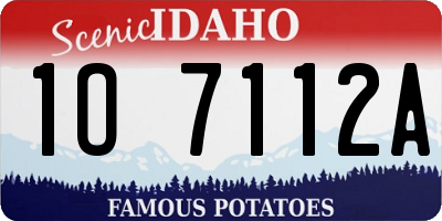 ID license plate 1O7112A