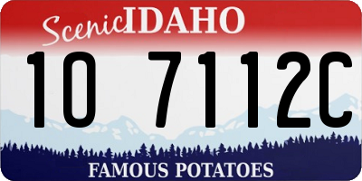 ID license plate 1O7112C