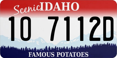 ID license plate 1O7112D
