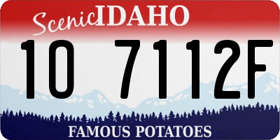 ID license plate 1O7112F