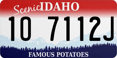 ID license plate 1O7112J